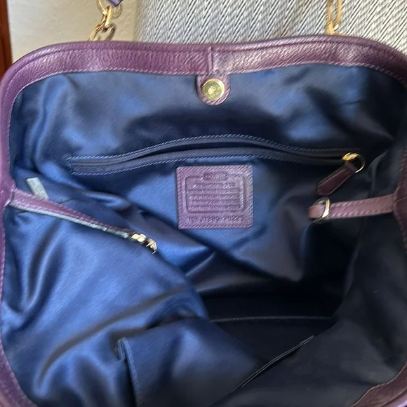 Coach Madison Leather North South Tote in Black Violet - Picture 7 of 8